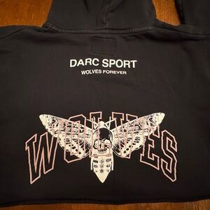 Darc Sport Heaven Has To Wait Death Moth cropped hoodie